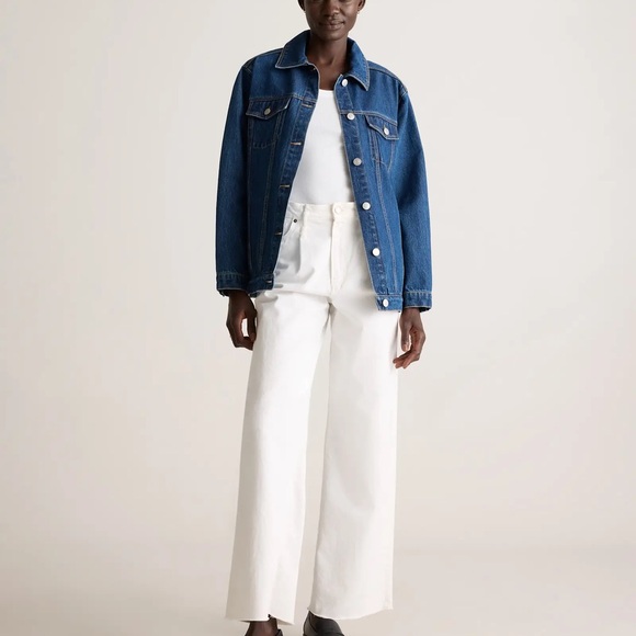 Quince 100% Organic Cotton Oversized Denim Jacket In Dark Indigo - Picture 9 of 11